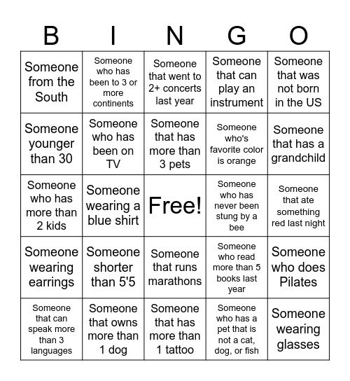 EH&S/IP Scavenger Hunt Bingo Card