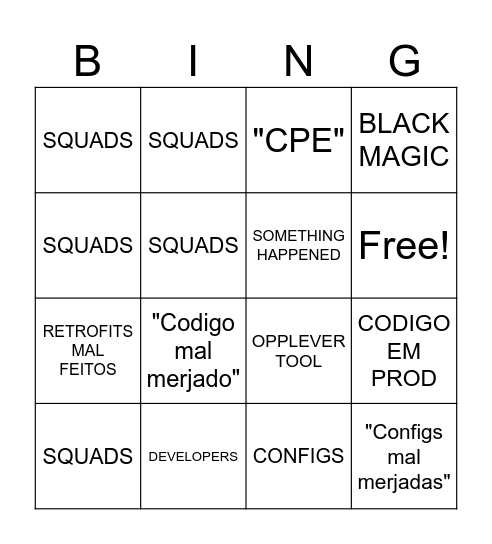 Release Hypercare Bingo Card