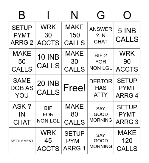 COLLECTIONS Bingo Card