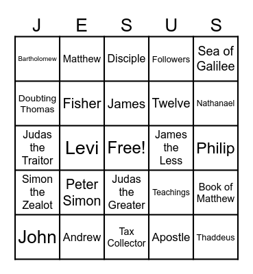 The Chosen Dozen Bingo Card