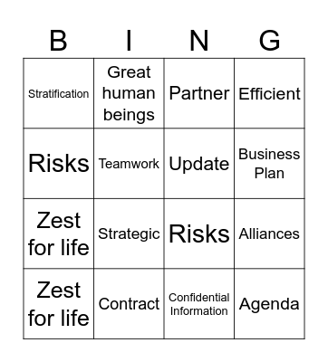AM Team BINGO Card