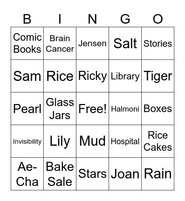 When You Trap a Tiger Bingo Card