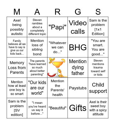 Cabreras KMN Bingo Card