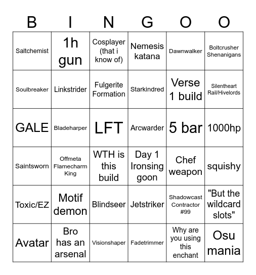 Permafreshie Bingo Card