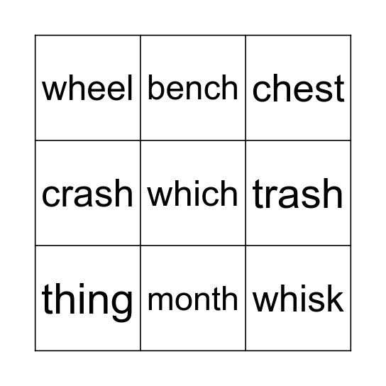 5 letter bingo Card