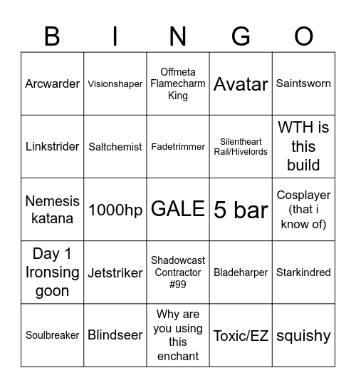Permafreshie Bingo Card