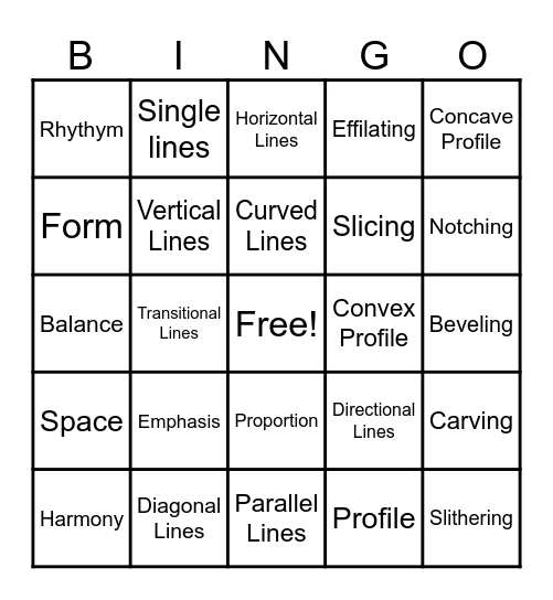 Principles of Hair Design & Haiructting Bingo Card