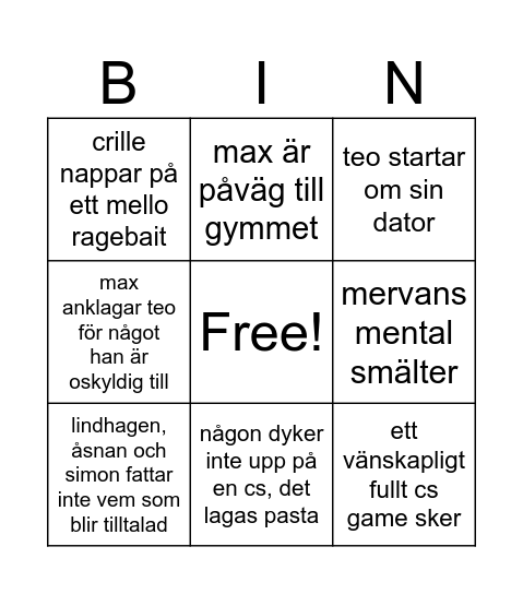 stor discord bingo Card