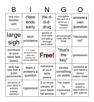 name Bingo Card