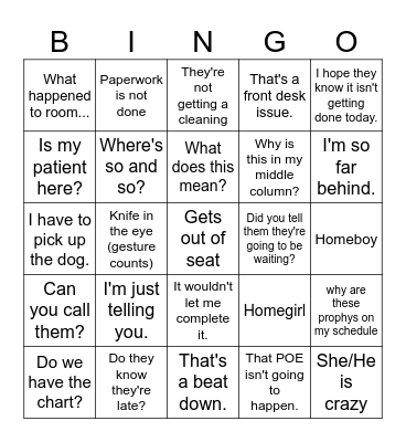 Maryism's Bingo Card
