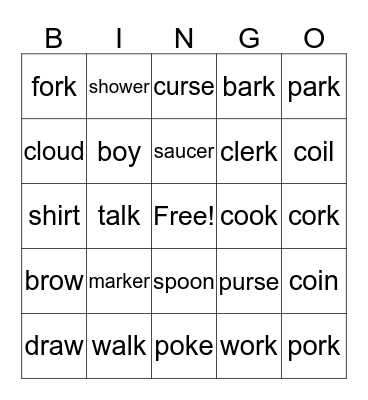 vowel sounds review Bingo Card