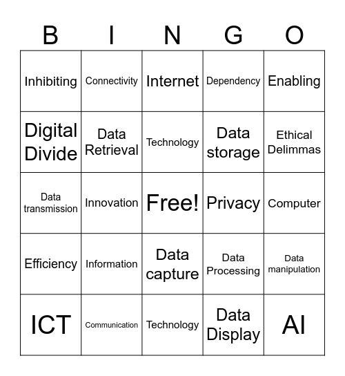 Tech Bingo Card