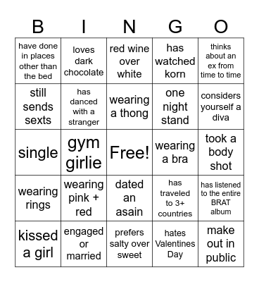 GALENTINES Bingo Card