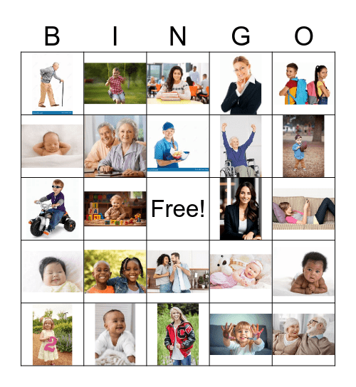 Stages of Life Bingo Card