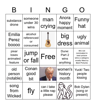 97th Oscars Bingo Card