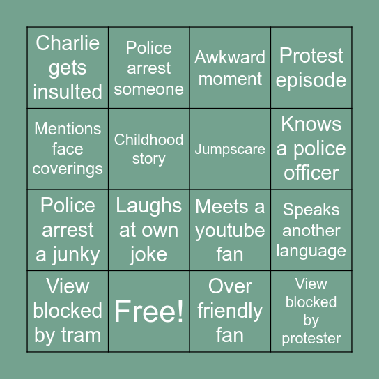 Charles Veitch Bingo Card
