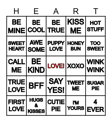 B I N G O ! Bingo Card
