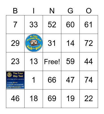 ROTARY BABY BINGO Card