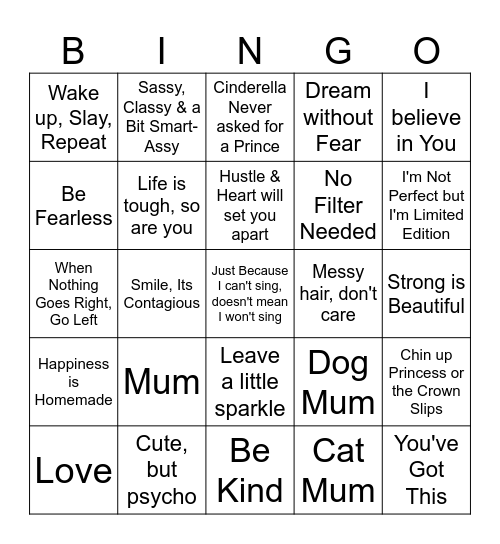 International Women's Day - HTW Style Bingo Card