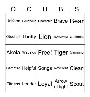 Blue and Gold Bingo Card