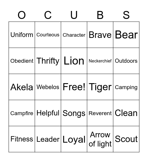Blue and Gold Bingo Card