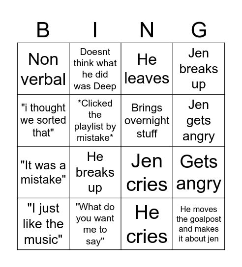 GG Bingo Card