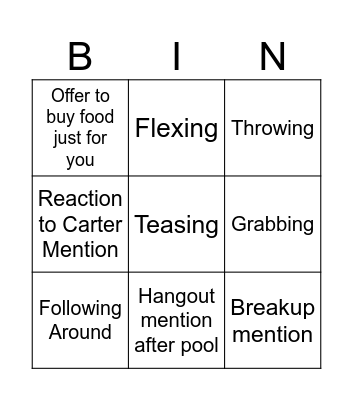 POOL DAY Bingo Card