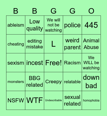 pixar bingo Card