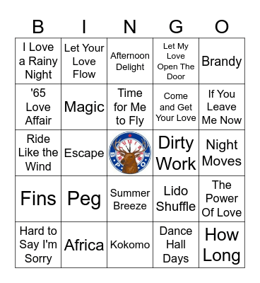Yacht Rock Bingo Card