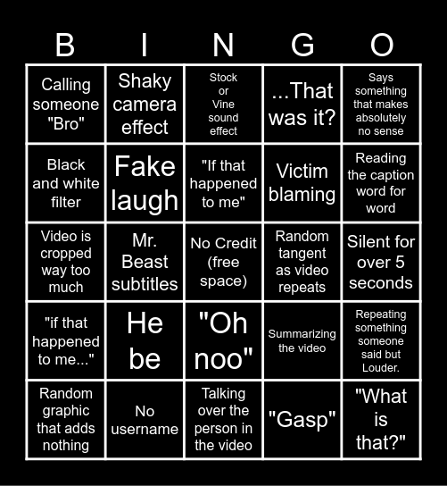 Jimmy Bingo Card