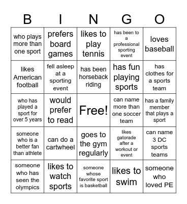 Find Someone Who... Bingo Card