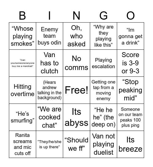 Bingo Card