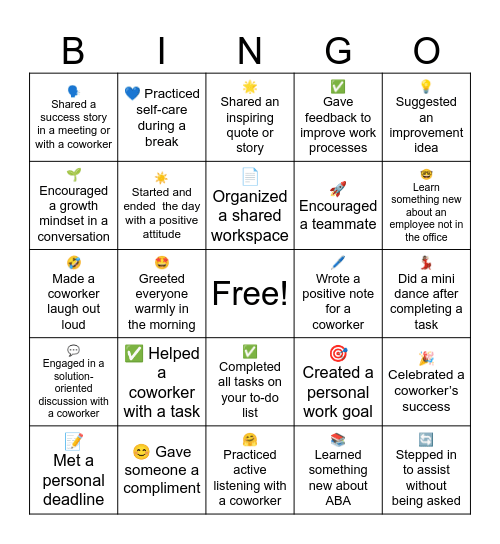 Autastic Bingo v1 Bingo Card