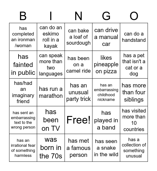 Get to know your work buddies! Find someone who... Bingo Card