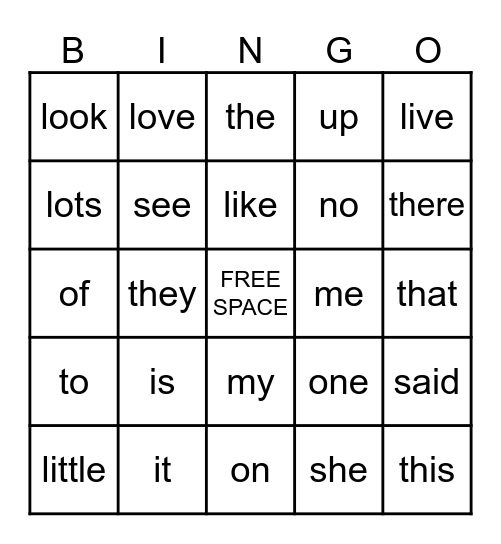 1G Power Words (is - up) Bingo Card