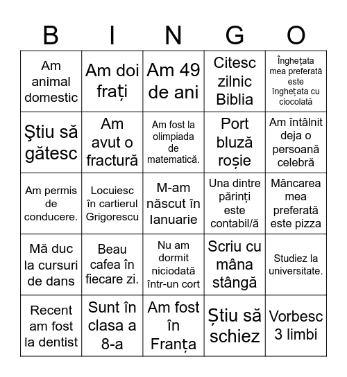 BINGO Royal Rangers Bingo Card