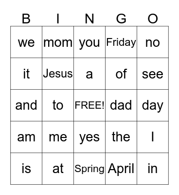 Bingo Card