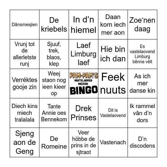 VASTELAOVES MEZIEK #2 Bingo Card