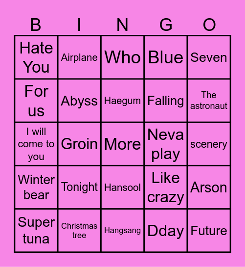 maha's Bingo Card