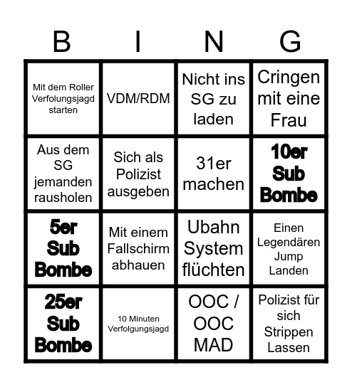 JERZY'S BINGO Card