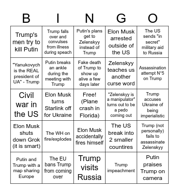 Whatever is going on Bingo Card