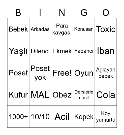 DUKKAN Bingo Card