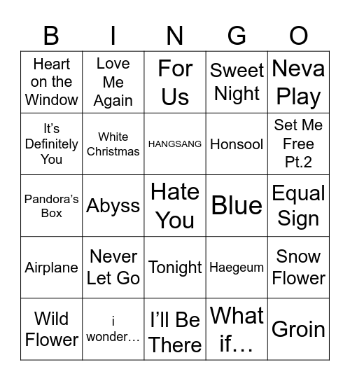 jellytaebear Bingo Card