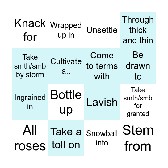 Ann Bingo Card