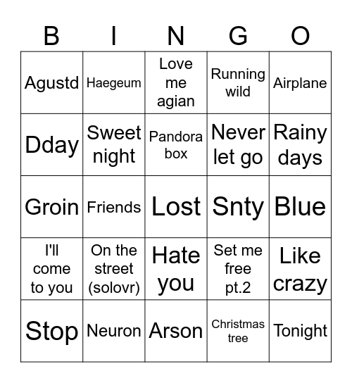 Dora🌷 Bingo Card