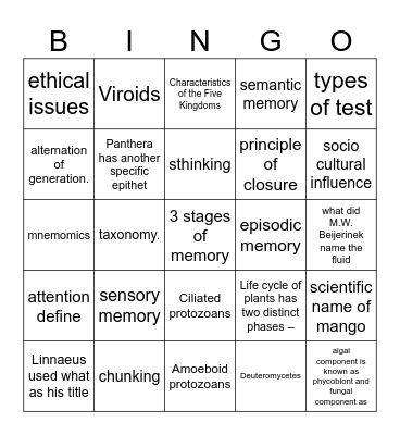 biology and physclogy class 11 Bingo Card