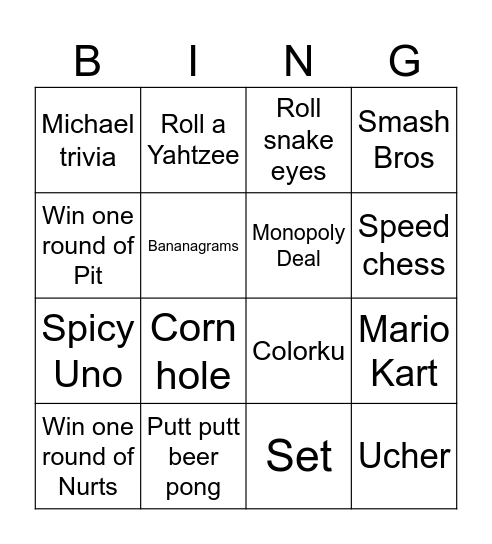 Michael Madness Bingo Card