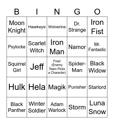 Hate Bingo Card
