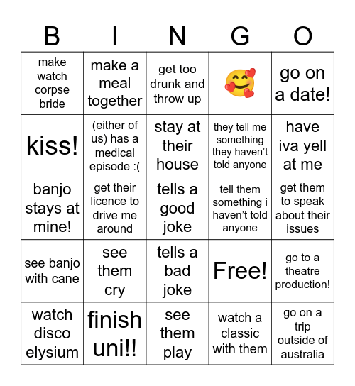 Banjo Bingo Card