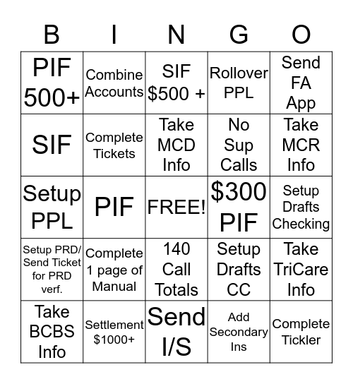MEDCO Bingo Card